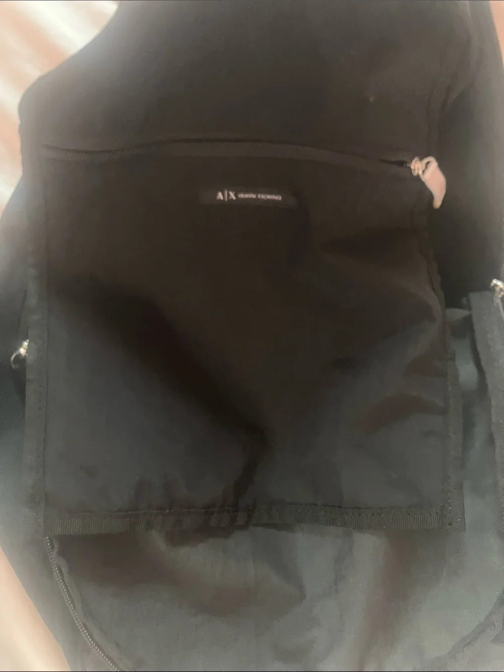 Armani Exchange Black Backpack with Front Pocket